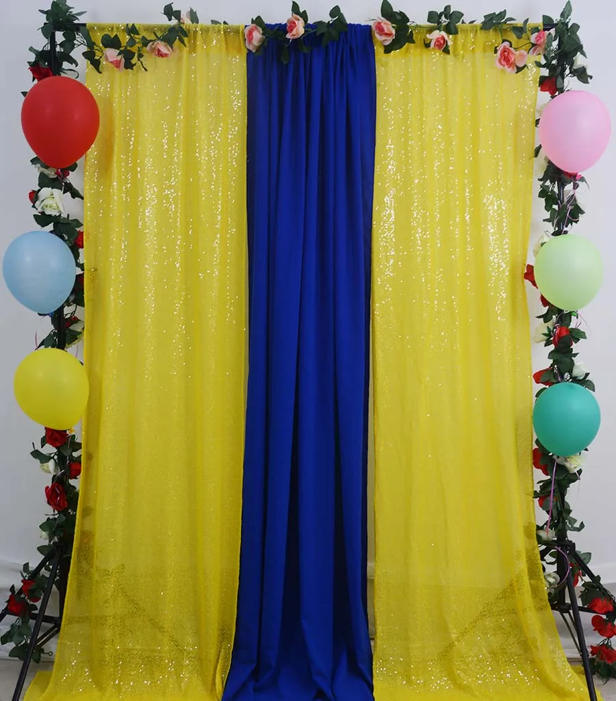 Yellow Wedding Stage Background White 24x36 Inch Sequin Backdrop Curtain Sequin Decorations For Wedding-M1005 - Цвет: Yellow