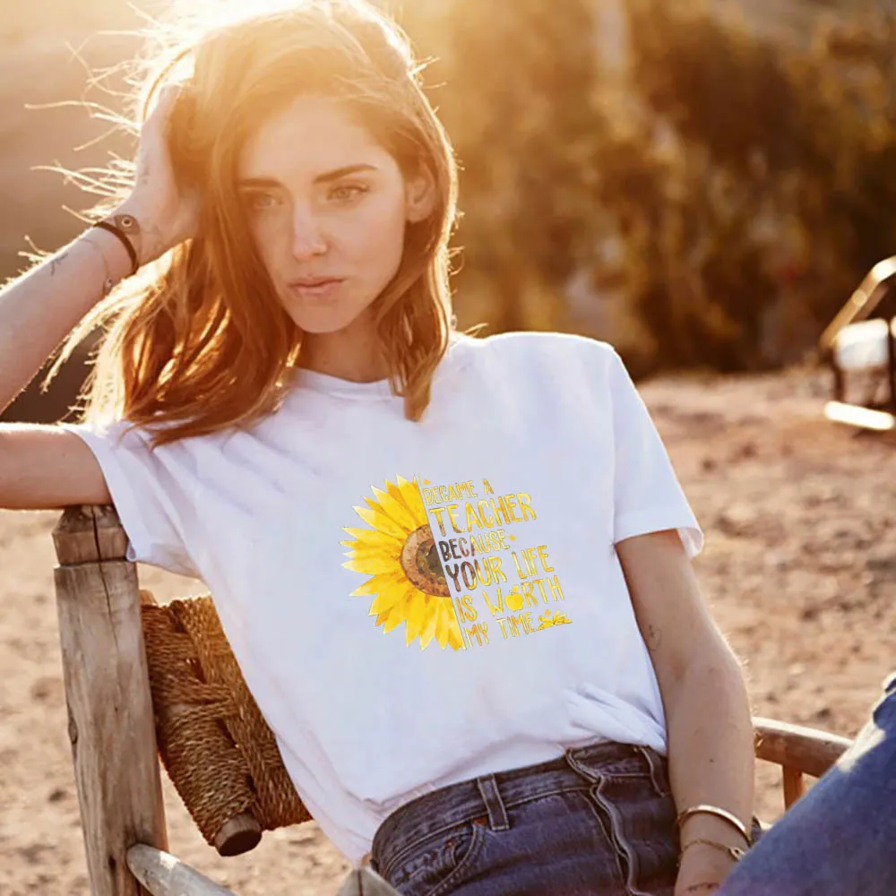 

2QIMU Hot Summer T-Shirt O-neck Short-Sleeved Loose Tees Women Printing Pattern Shirt-Female T-shirt