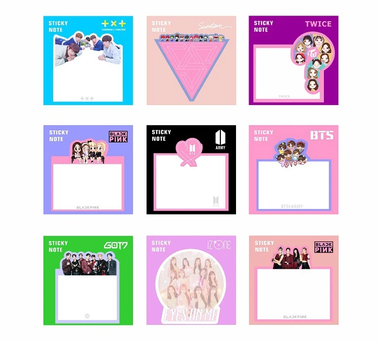 10 компл./лот KPOP Jin RM Jimin V suga army BLACKPINK TWICE GOT7 EXO TXT липкий блокнот Post-it стикер для заметок подарок