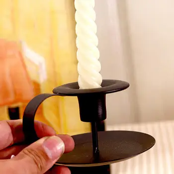

Retro Candelabra Decorative Candle Holder Candlelight Dinner Decor Candlestick Matte Classic Black Stand Wedding Decoration