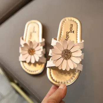 

Kids Shoes With Flower 2020 Summer Baby Girls Fashion Soft Slides Shoes Children Casual Beach Sandals Toddler Brand Flat Pink
