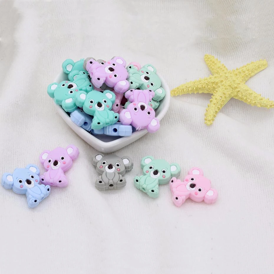 

Teether 10Pcs Koala Baby Teeth Silicone Toy Maternal And Child Supplies Pacifier Chain Accessories