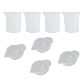 

8 Pcs 100ml Silicone Measuring Mixing Cup Crystal Epoxy UV Resin Craft Casting Mould DIY Jewelry Making Tool