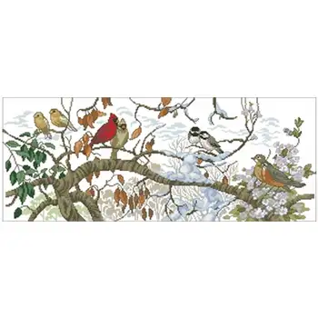 

Winter bird patterns Counted Cross Stitch 11CT 14CT 18CT DIY Cross Stitch Kits Embroidery Needlework Sets home decor