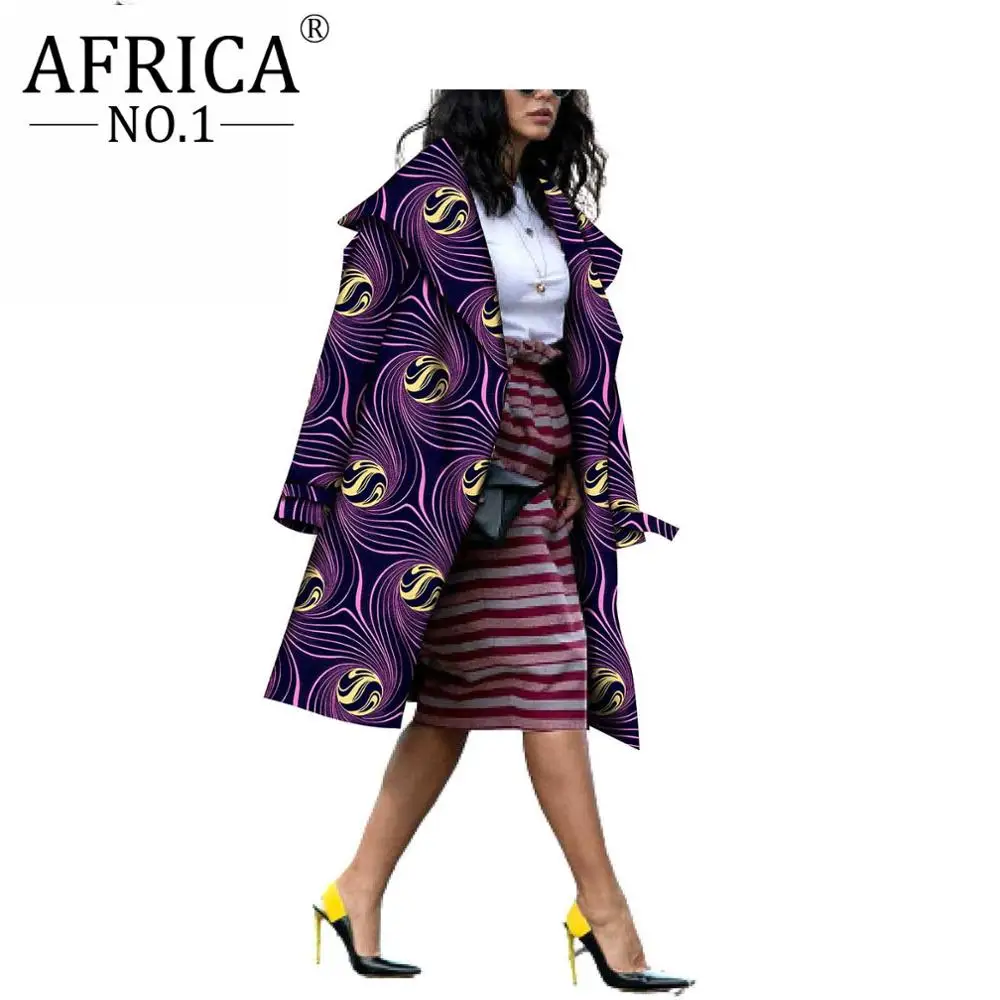 

2020African Fashion Women Overcoat Autumn Outwear No Lining Plus Size High qulity Clothes Boho Oversized Trench Coats S2024012