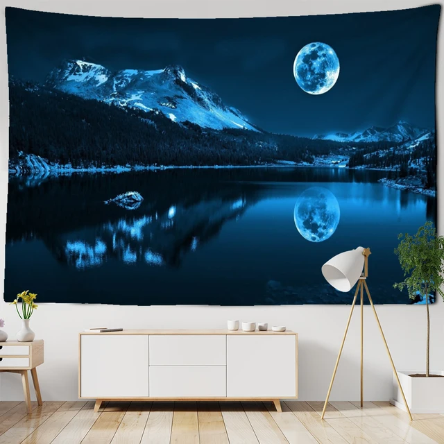 Night View Psychedelic  Landscape Tapestry Wall Hanging