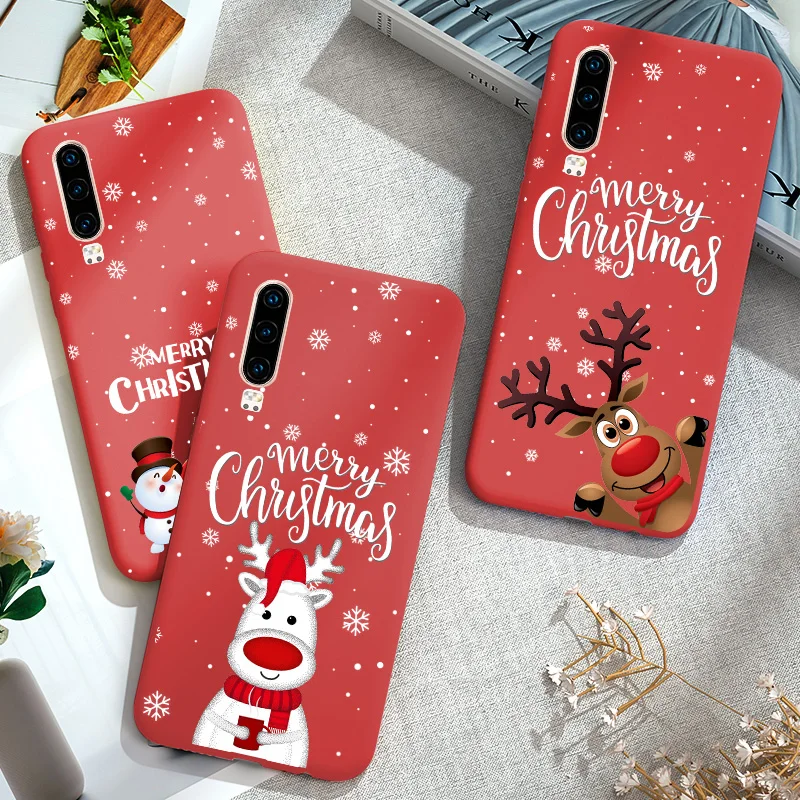 Чехол для Huawei P30 PRO P40 Lite E P20 P10 P9 P Smart 2020 2019 2018 Plus Z силиконовый красный | Мобильные