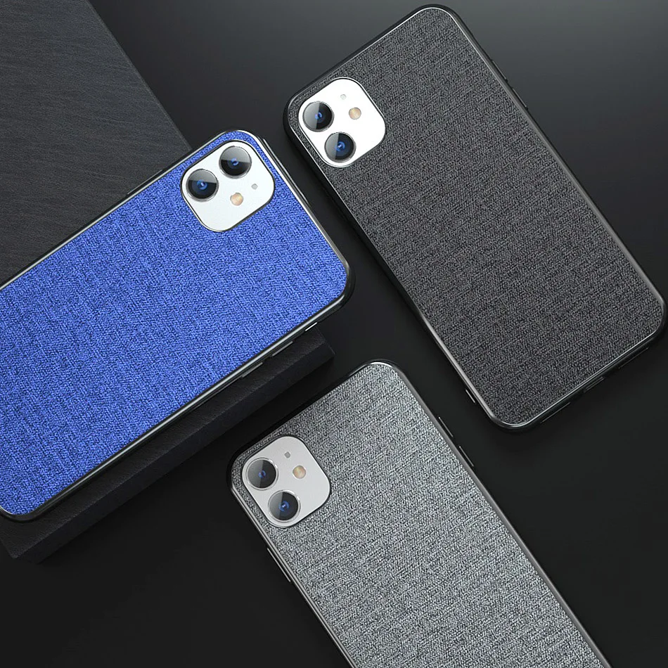 

Cloth Texture Case For iPhone 11 7 X XS Pro Max Soft Silicone Ultra Thin Case For iPhone 11 7 8 Plus 6 6S 5 5S X XR XS Cover