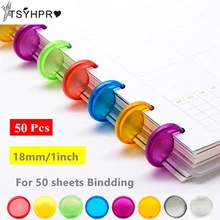 Limes à disques transparentes de 18mm, 50 pièces, couleur champignon, pour ordinateurs portables/planificateur, bricolage, anneaux à feuilles mobiles, disques à liaison CX19 004