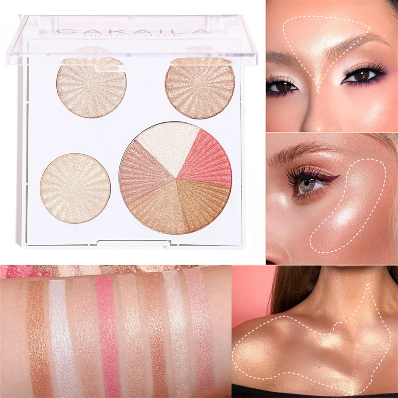 8 Colors Highlighter Powder Glitter Bronzer Palette Makeup Face Contour Shimmer Illuminator Highlight Cosmetics Wholesale