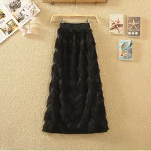 P Ammy модная юбка с бахромой Женская многослойная юбка Осень Зима Высокая талия стройнящая юбка