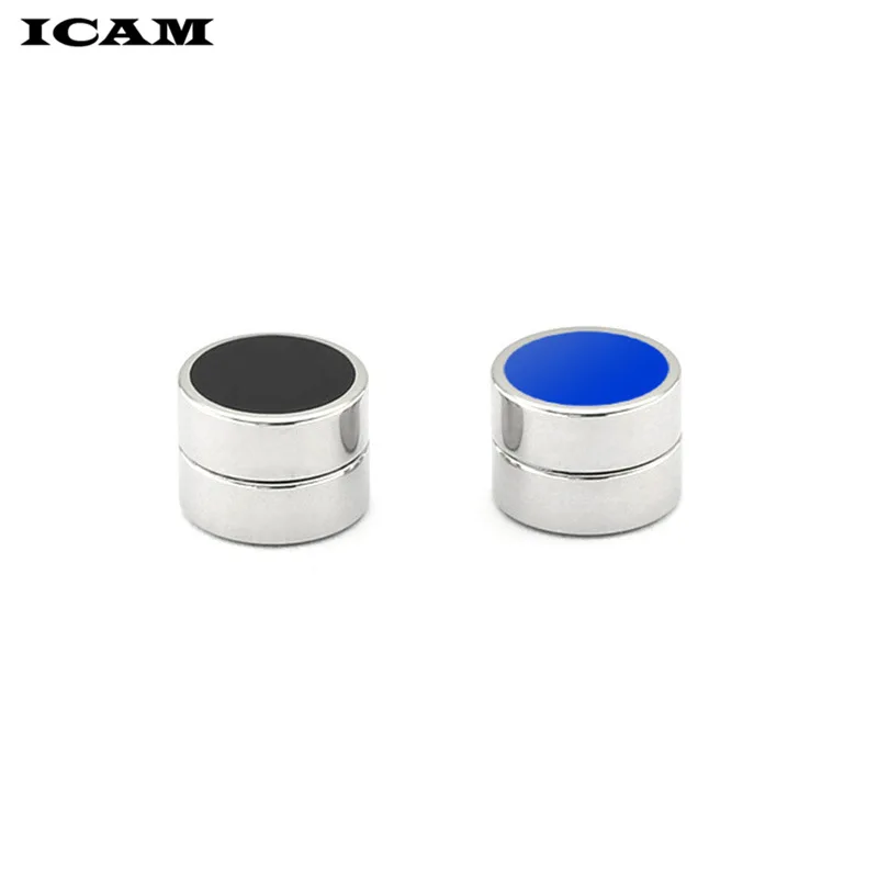 ICAM 2 шт./лот 8/мм Горячие двухсторонние черные синие магнитные круглые серьги