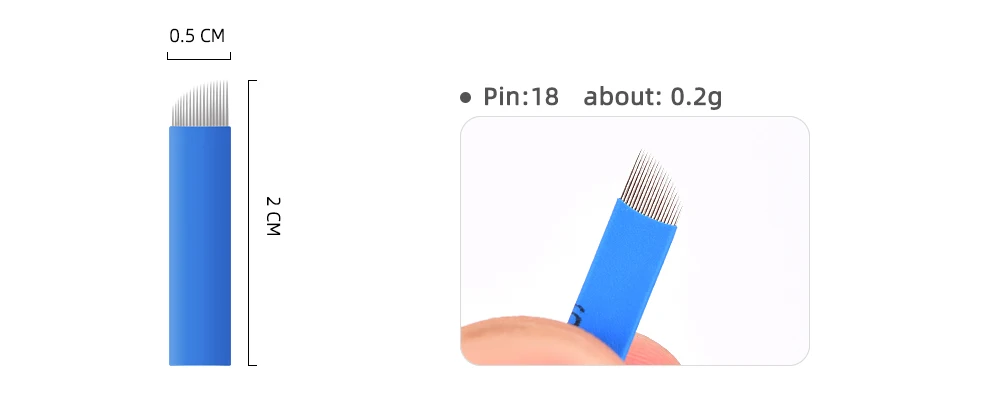 Иглы для микроблейдинга Nano needle 12 Flex 0,18 мм Laminas Tebori 12 pin Перманентный макияж бровей Тату лезвие для ручной татуировки ручка
