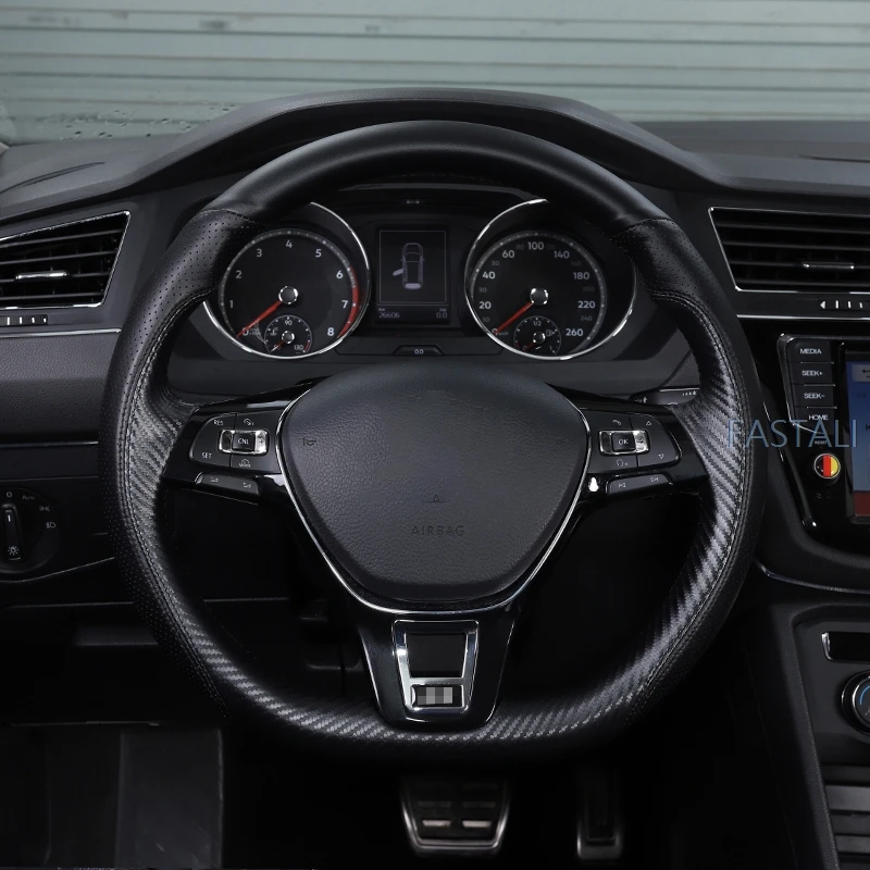 Для Tiguan второго поколения- чехол на руль сшитый вручную кожаный чехол на руль аксессуары для салона автомобиля