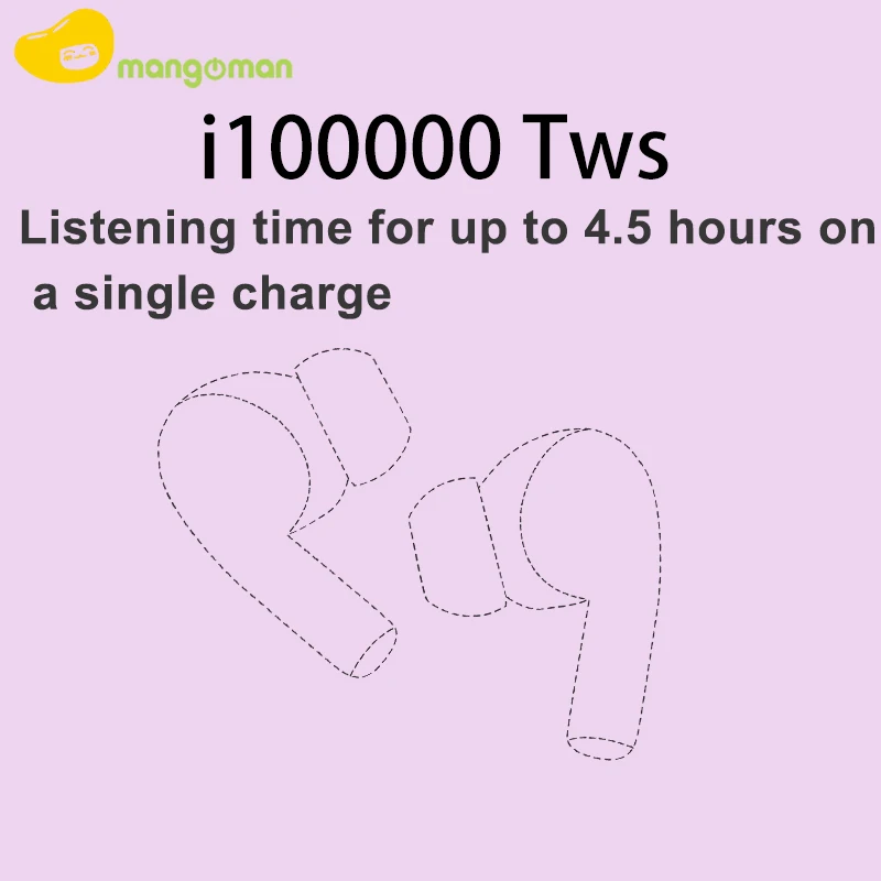 

Mangoman i100000 TWS wireless charge bluetooth earphone earbuds headset pk i2000 i12 wireless headphones i100000 wireless charge