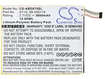 

Cameron Sino Battery for Amazon Kindle Fire HD 10.1, SR87CV, B00VKIY9RG, SR87MC Replacement 26S1008, 58-000119 3800mAh