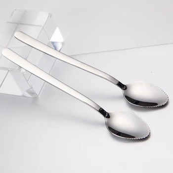 

Baby Feeding Spoon Kids Grid Stirring Dessert Scoop Ice Cream Tea Spoon Drinkware Infant Eating Gadgets