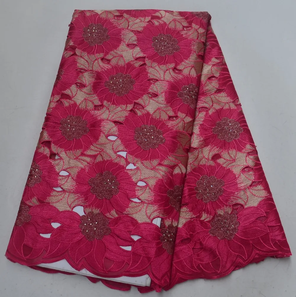 

Wholesales 2019 new African High Quality best cotton swiss lace Fabric for Nigerian Wedding Long Dresses