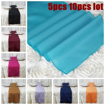 

5pcs 10pcs Wedding Table Runners Polyester Tablecloth Runner For Banquet Wedding Event Home Decoration