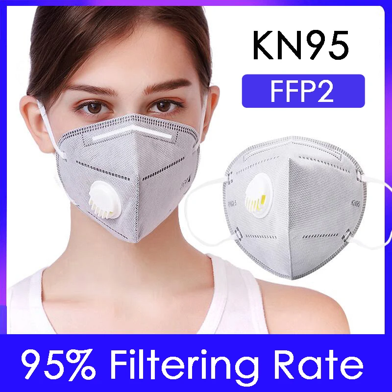 

KN95 Dustproof Anti-fog And Breathable ffp2 Face Masks Filtration Mouth Masks 5-Layer Mouth Muffle Cover Mask PM038