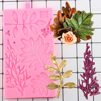 

Flower Leaves Border Silicone Molds Seaweed Wedding Cake Decorating Tools Cupcake Topper Fondant Candy Chocolate Gumpaste Moulds