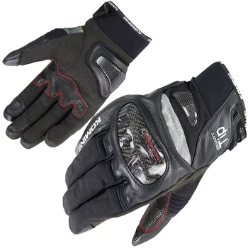 

2020 Newest Komine Type GK-819 Gloves Touch Screen Leather Mesh Gloves Motorcycle Riding Touring Cycling Carbon Protect Gloves