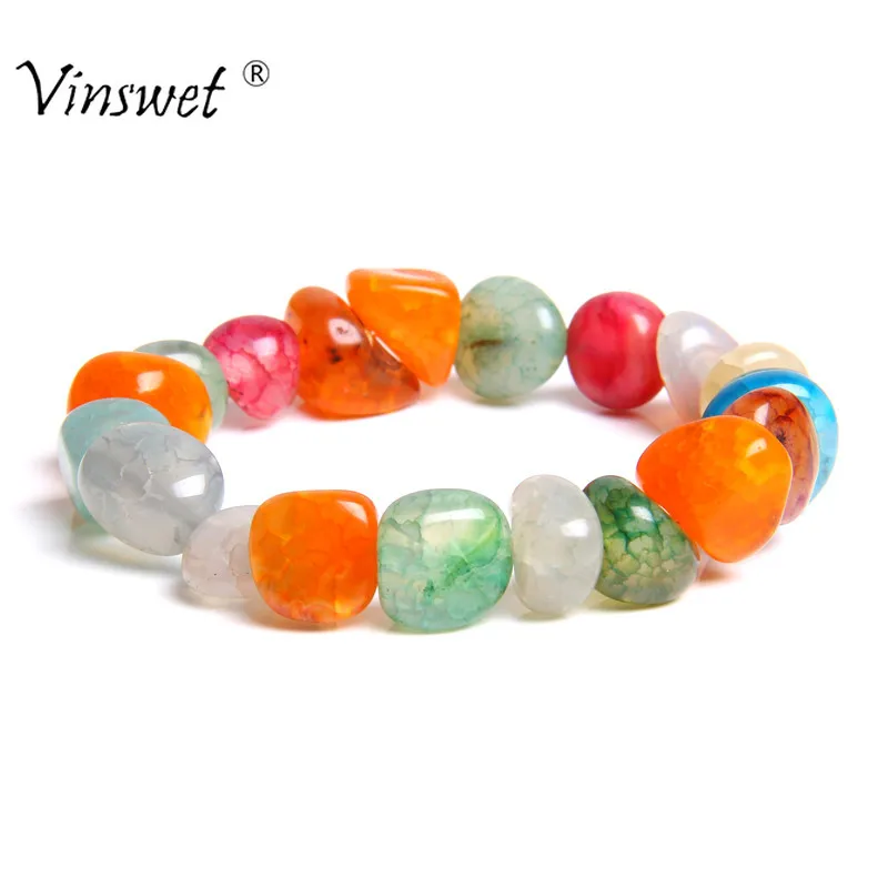 

Stone Bracelets Women Fashion Agates Beads Bracelet National Wind Gravel Bracelet for Men Women Jewelry