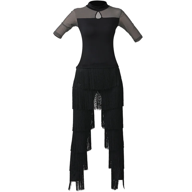 Adult Women Latin Dance Fringed Trousers Ladies Modern Ballroom Dancing Long Pants Dancewear Performance Costumes dance pants