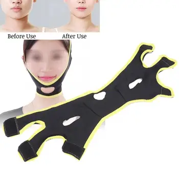 

Facial Massager Face Tighten Lifting Belt Breathable Shape Contour Face Slimming Mask Bandage (M Yellow+Black) Anti Cellulite