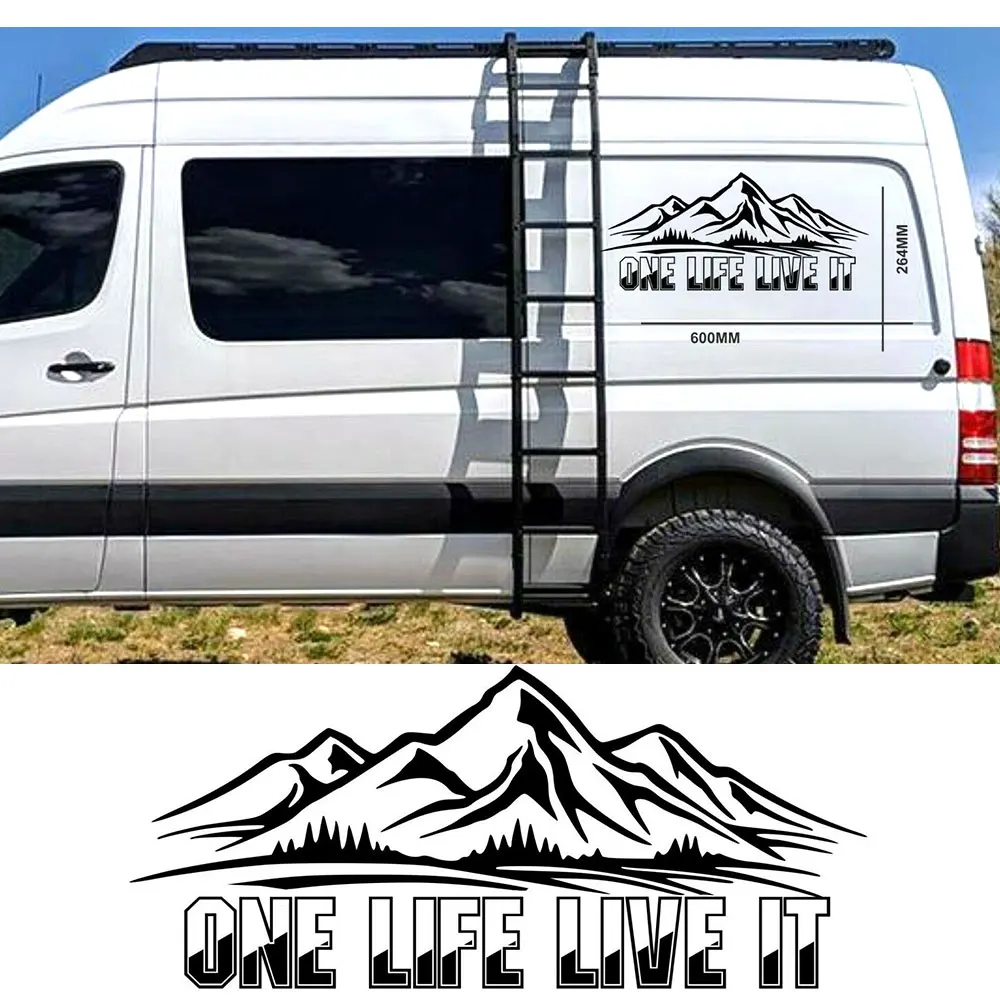 ONE LIFE LIVE IT MOUNTAIN Car/Window/Van VW VAG EURO Vinyl Decal Sticker 