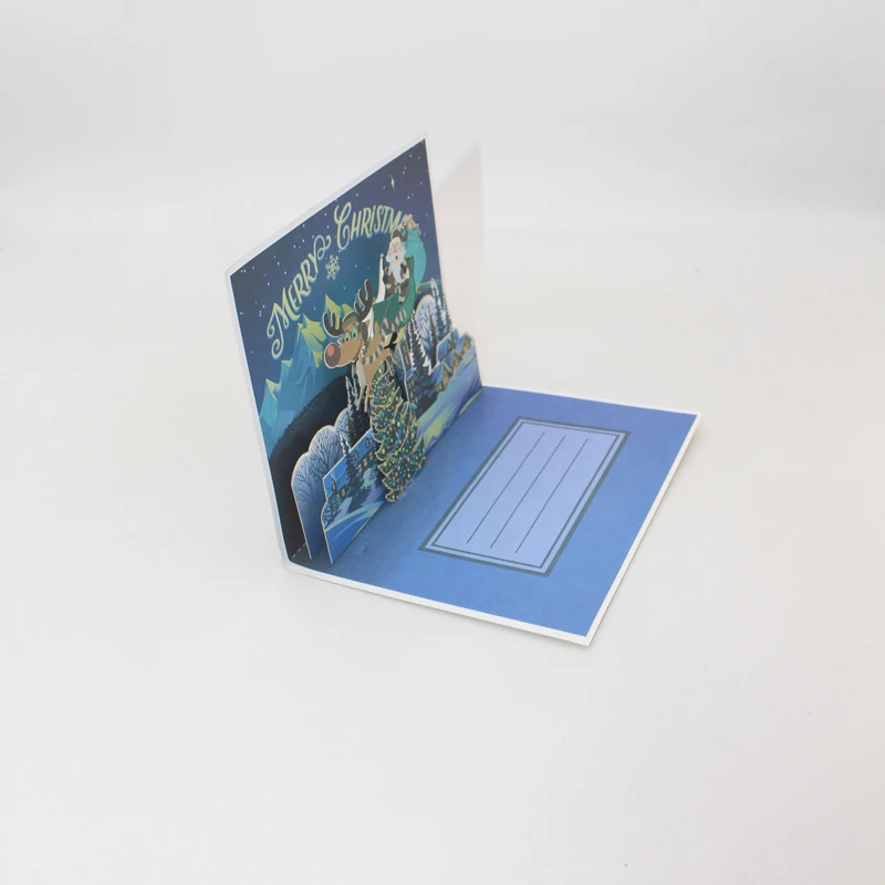  4 Styles 3D Handmade Cartoon Colorful Chrismas Party Paper Invitation Greeting Cards PostCard Merry - 4000314459897
