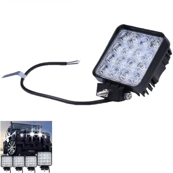 

1pcs 12V 24V LED Car Work Light 16LED Spotlight Flood Work Light 48W 3520LM Car SUV Off-road LED Light Bar