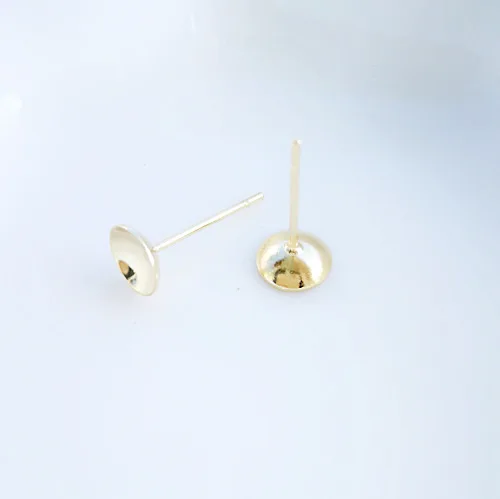 Gold color 100 шт. Нержавеющая сталь 316L серьги-гвоздики выводами с круглая рамка жемчуг заготовка из кабошона для серег настройки "сделай сам" для изготовления - Цвет: Gold color