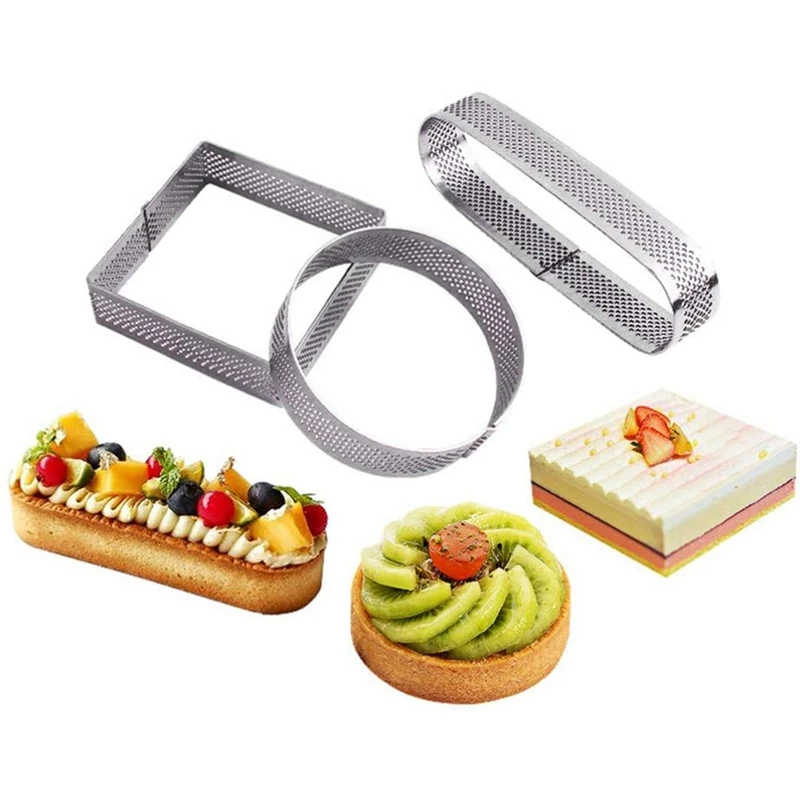 3Pcs Tart Rings Stainless Steel Tart Rings Dessert Ring Mold Cake Mold Baking Tool Mousse Mould