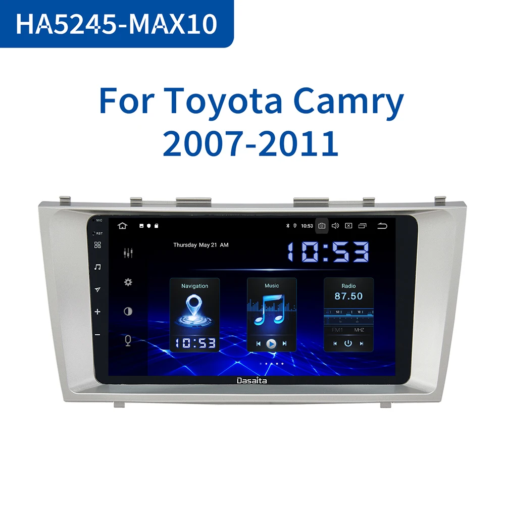 Dasaita-autorradio con GPS para coche, Radio con Android 10,0, 9 pulgadas, vídeo estéreo, 64GB ROM, para Toyota Camry 2006, 2007, 2008, 2009, 2010, 2011, 1080P