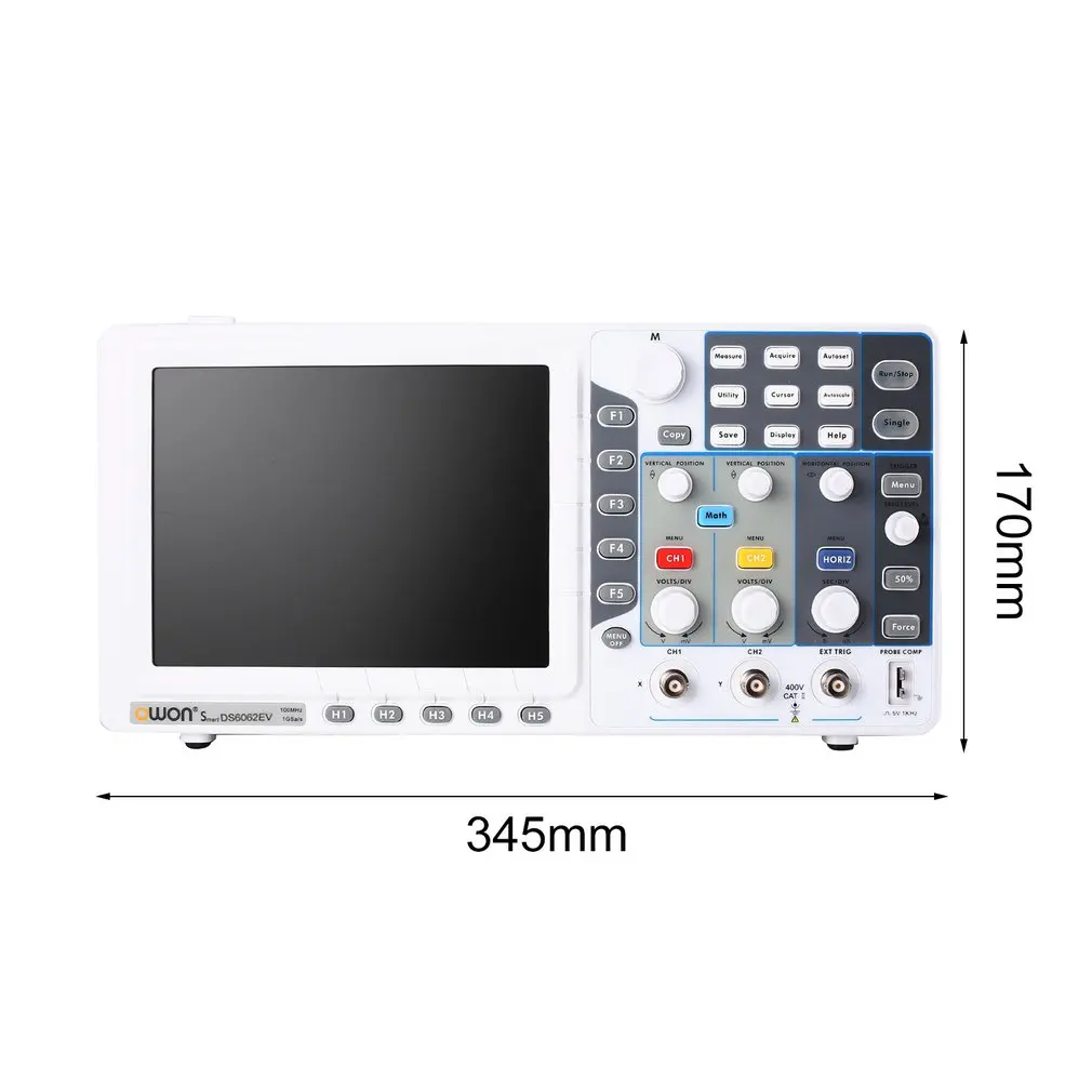 Owon SDS6062EV 8 дюймов цифровой осциллограф 60 МГц 2+ 1 каналы запись USB генератор сигналов логический анализатор спектра