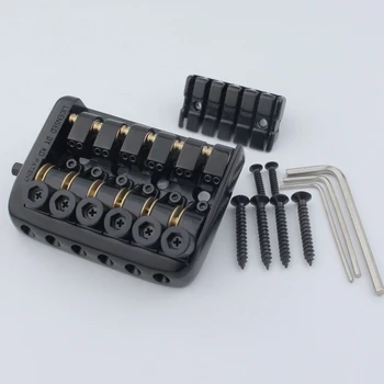 Cordiera per ponte per chitarra elettrica senza testa a sella a 6 corde con dispositivo per corde coinvolte a verme Cordiera per ponte per chitarra di alta qualità