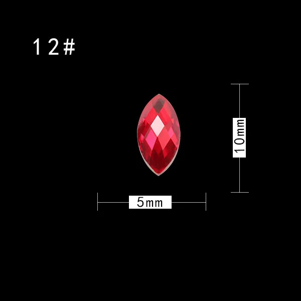 10 шт./упак. нейл-арта украшения камни с плоской задней частью Форма капли воды с украшением в виде кристаллов красная мозачиная Стекло Стразы для украшения аксессуары - Цвет: 12