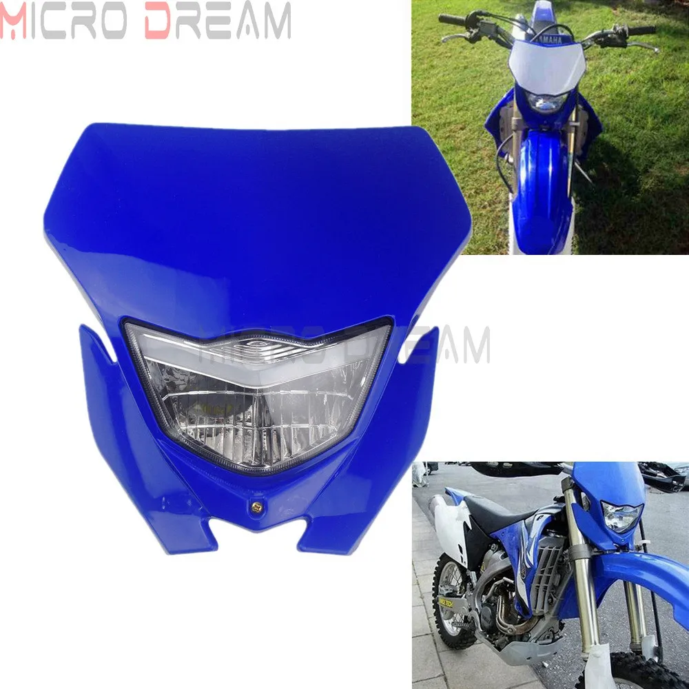 Details about   White Dirt Bike Enduro Headlight Headlamp Front Light Fairing For Honda Yamaha