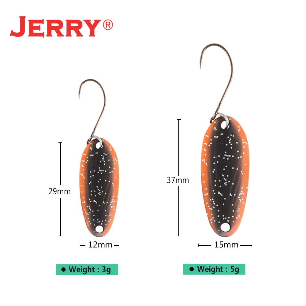 Jerry 3g 5g high quality fishing spoons single hook trout spoons area trout fishing lures two side color hard lures Jerry 3g 5g high quality fishing spoons single hook trout spoons area trout fishing lures two side color hard lures