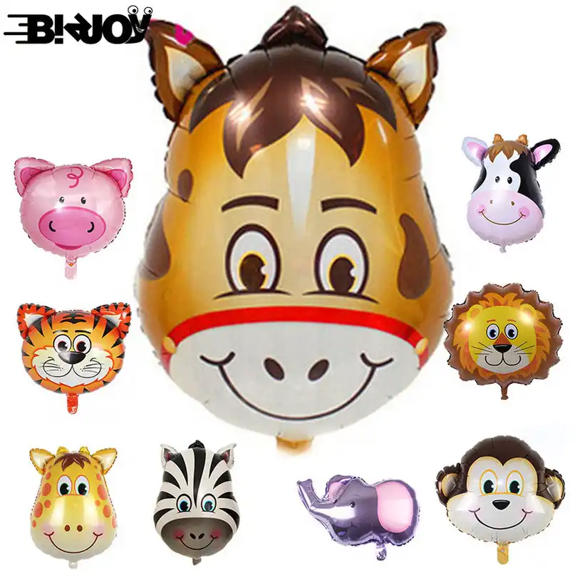 1pcs Zoológicos Tigre Leão Macaco Elephant Zebra Balão de alumínio Bebê Chuveiro Decoração Fontes Do Casamento da Festa De Aniversário das Crianças Brinquedos
