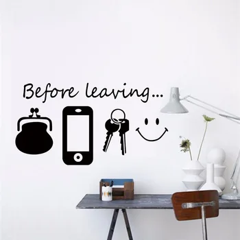 

Before Leaving Reminder Quotes Vinyl Wall Stickers For Bedroom Living Room Wall Art Door Decals Self Adhesive Modern Wallpaper