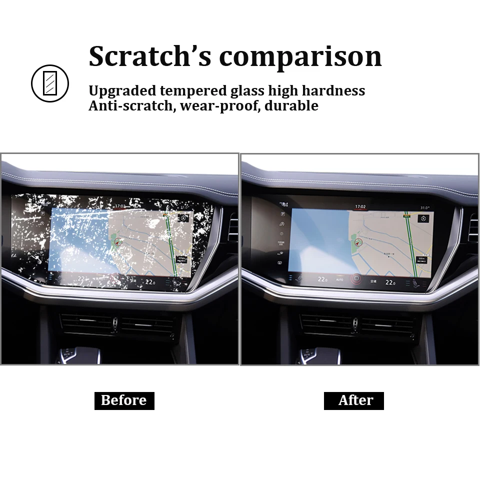 3-for Volkswagen Touareg 2019 2020 screen film LCD display screen cover dashboard panel digital cockpit protection instrument anti scratch cover