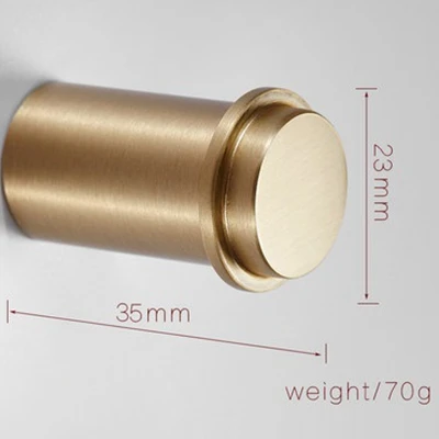 Solid cylinder Скандинавский матовый латунный Крюк настенный вешалка для пальто Золотое крыльцо с медным покрытием крюк книжная комната висячая дверь кухни, ванной одиночный крюк - Цвет: Solid cylinder