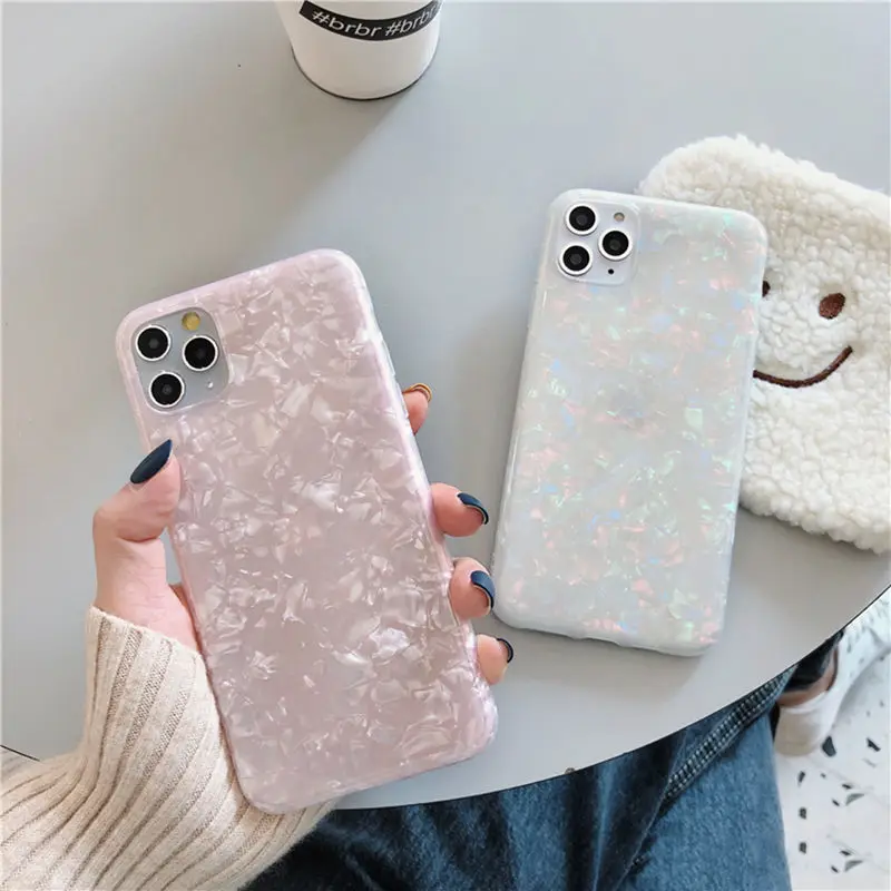 Glitter Dream Shell Pattern Case For iPhone 12 11 13 Pro Max XR XS Max X 8 7 Plus Soft IMD Silicone Cover For iPhone 11 12 Pro iphone 13 pro max clear case