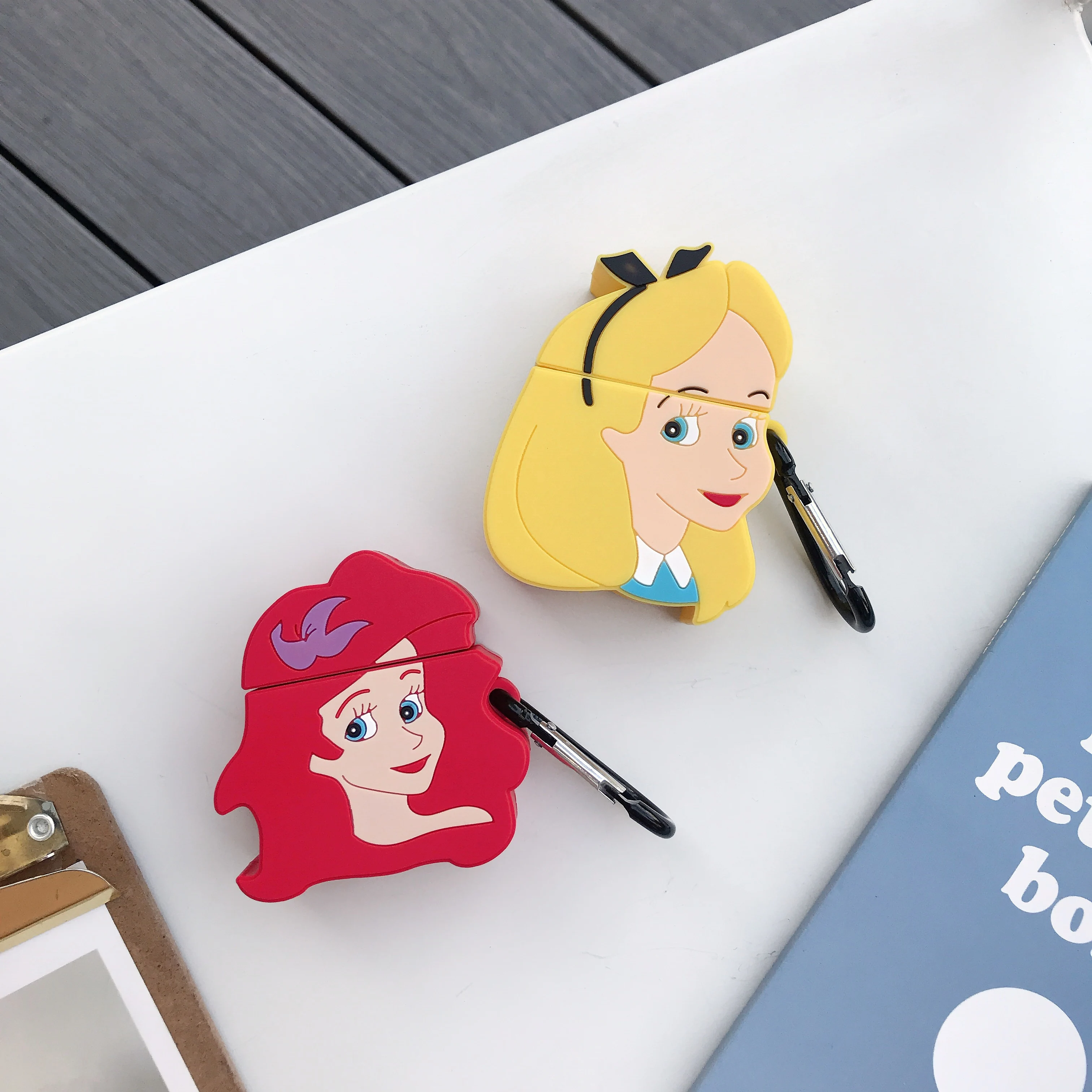 

3D Dolphin Earphone Case For Airpods 2 Case Silicone Mermaid Cover for Airpods Case Flower For Earpods Case Headphone Ring Strap