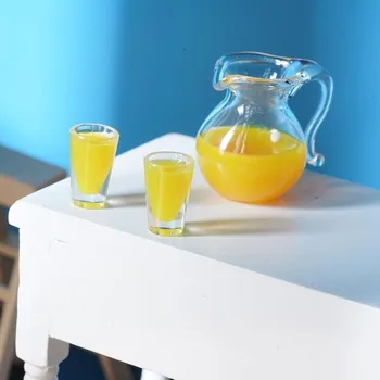 

Miniature Model Toy Simulation Mini Juice/milk Jug Combination 1/12 Dollhouse Accessories Model Toys For Doll House Decoration