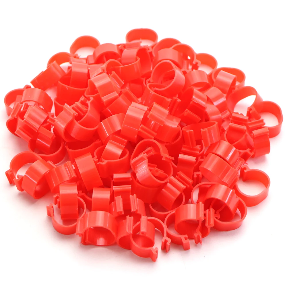 Bird Foot Rings 100PCS Inner Diameter 16/18/20/25mm 7 Colors Plastic Open Type Buckle Chicken Duck Goose Foot Ring Poultry Farming Equipment