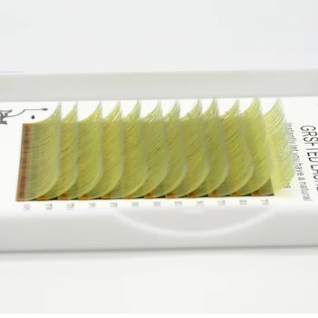 

Colored eyelashes yellow and gold 12 rows of false eyelashes handmade mink eyelashe extension eyelash