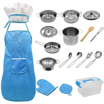 

18Pcs/Lot Kids Cooking Toy Set Children Play House Kitchen Cookware Cooking Utensils